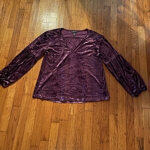 Modcloth Deep Purple Velvet Blouse